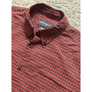 Men's Eddie Bauer Long Sleeve Plaid Button Up Shirt - Small